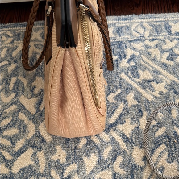 Valentino Garavani Tan and Brown Shoulder Bag with Floral Design - Picture 16 of 16